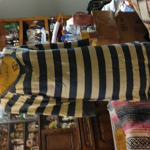 Blue and white terry cloth underneath